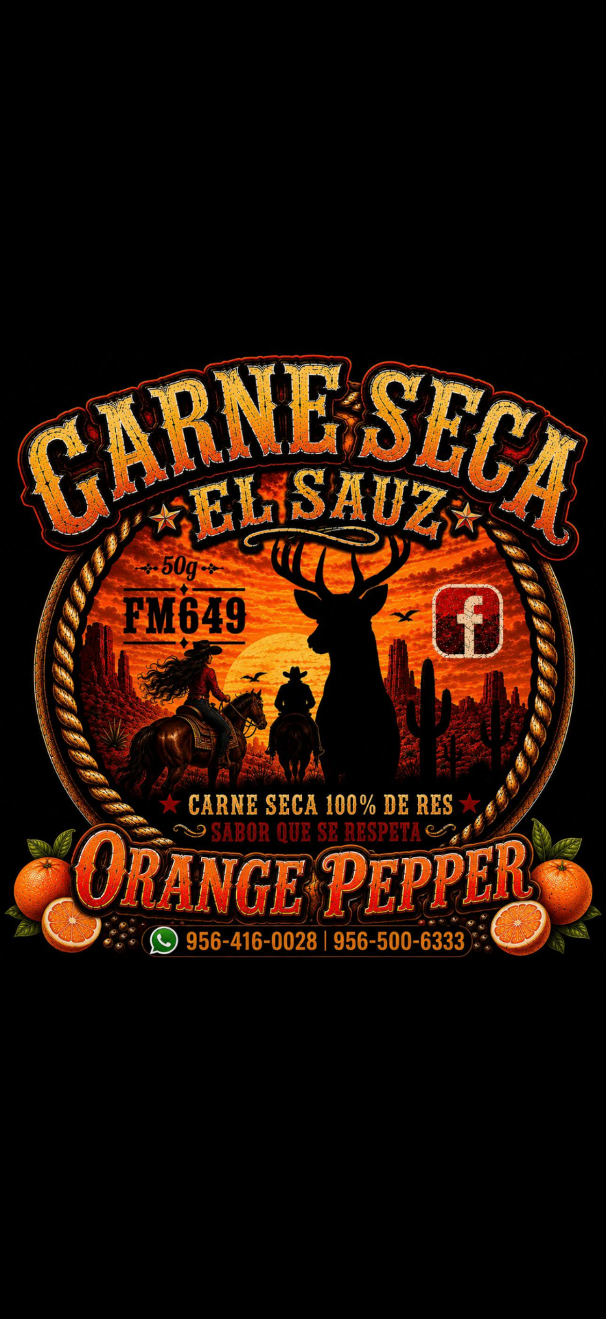 Carne Seca El Sauz Orange Pepper label